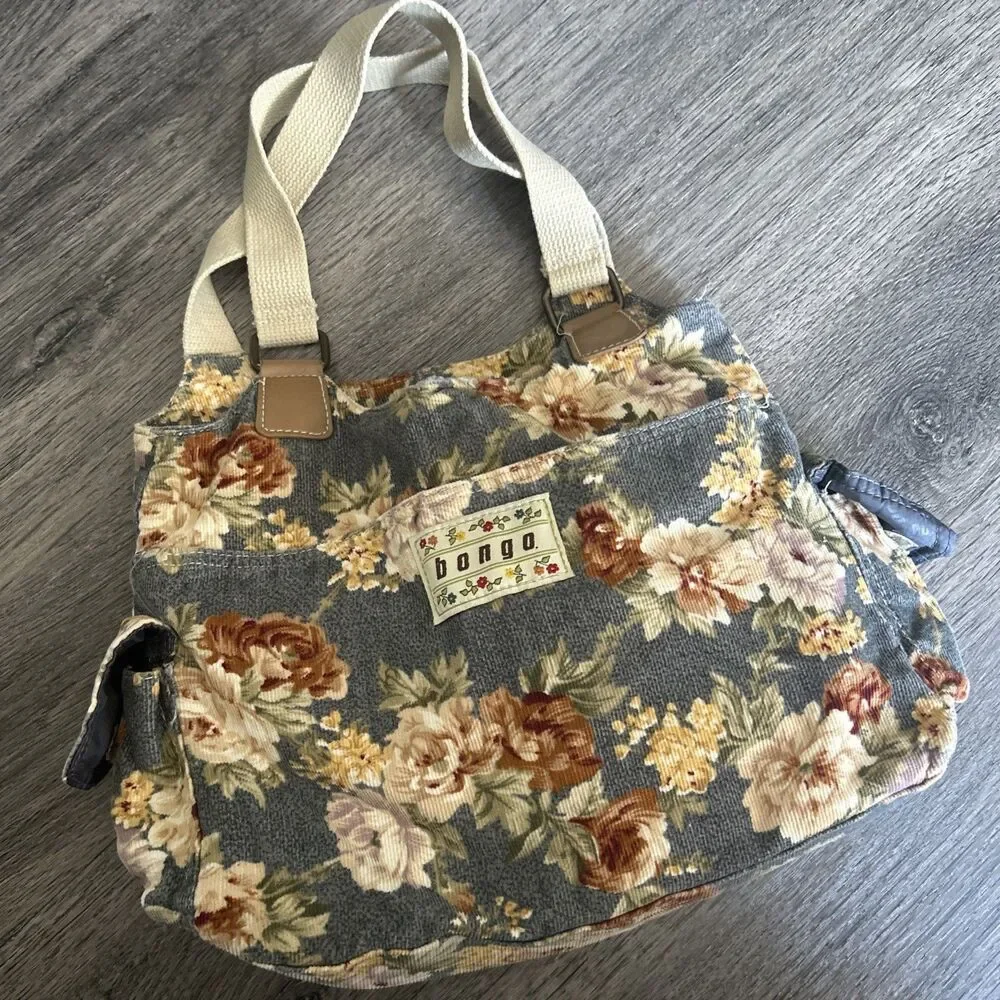 Vintage 80s Y2K Bongo  Shoulder Bag Purse Roses Grunge Cottage Fairy